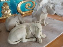 Sculptor Susan's Weimaraners